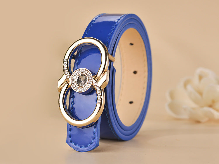 Women Buckle Shape  Leather Belt