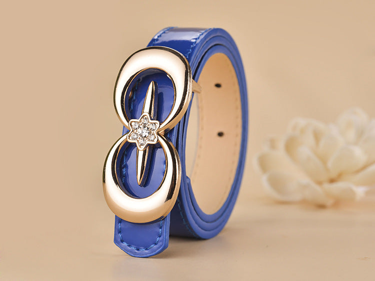 Women Buckle Shape  Leather Belt