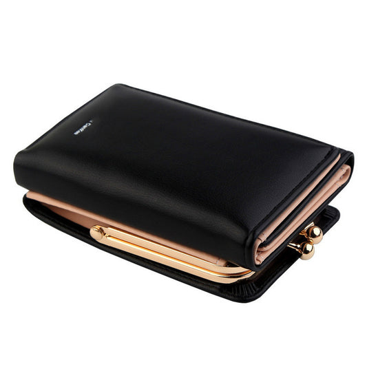 Female Small Fold PU Leather Coin Purse