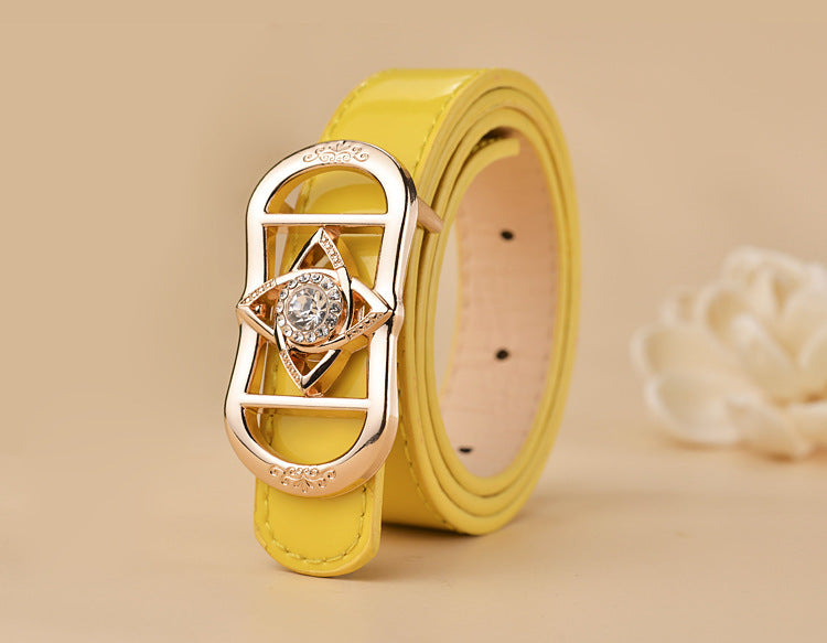 Women Buckle Shape  Leather Belt