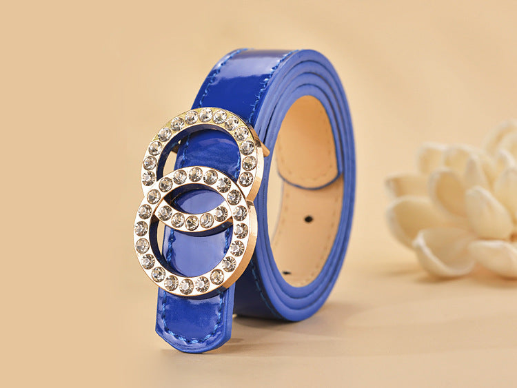 Women Buckle Shape  Leather Belt