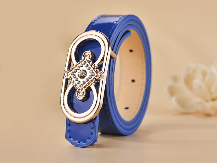 Women Buckle Shape  Leather Belt