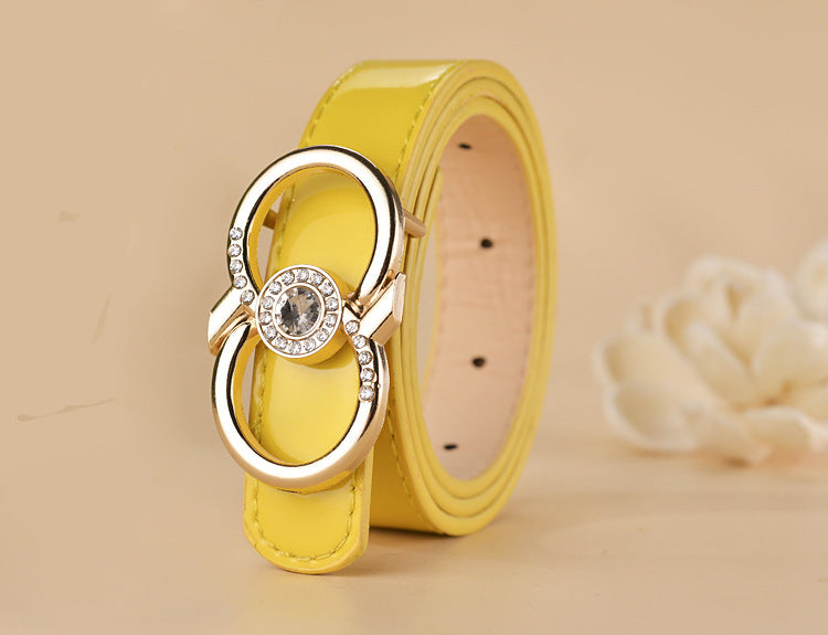 Women Buckle Shape  Leather Belt