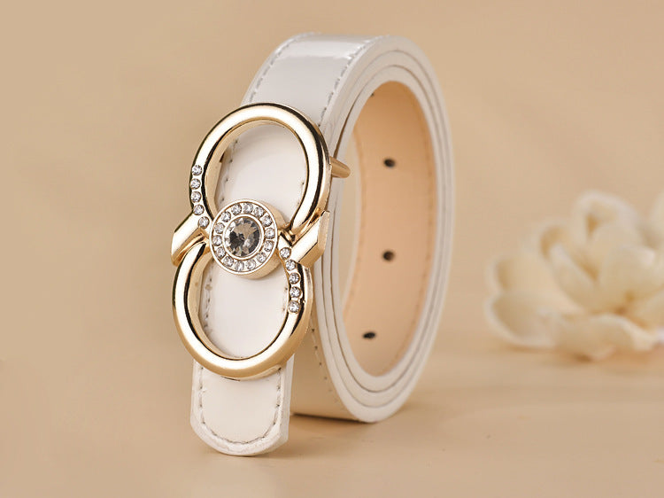 Women Buckle Shape  Leather Belt