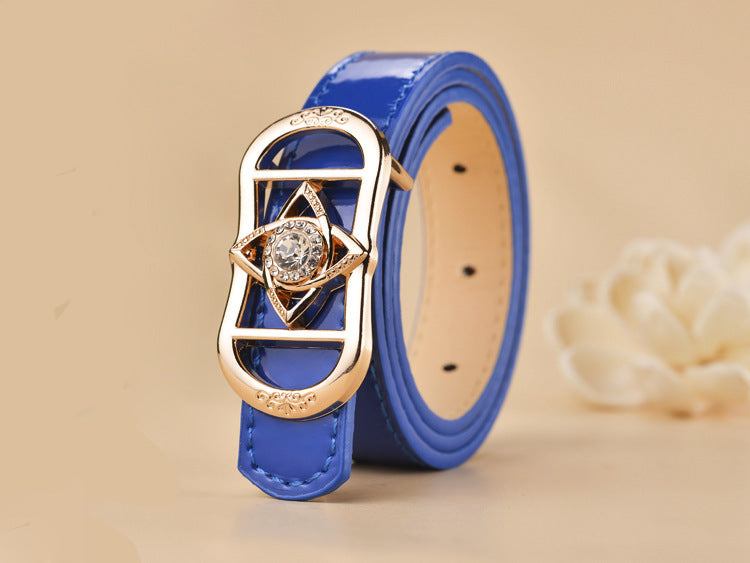 Women Buckle Shape  Leather Belt