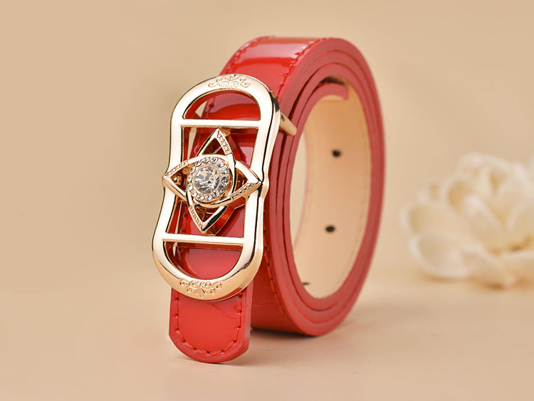 Women Buckle Shape  Leather Belt
