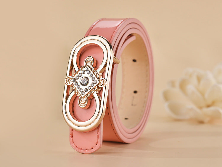 Women Buckle Shape  Leather Belt