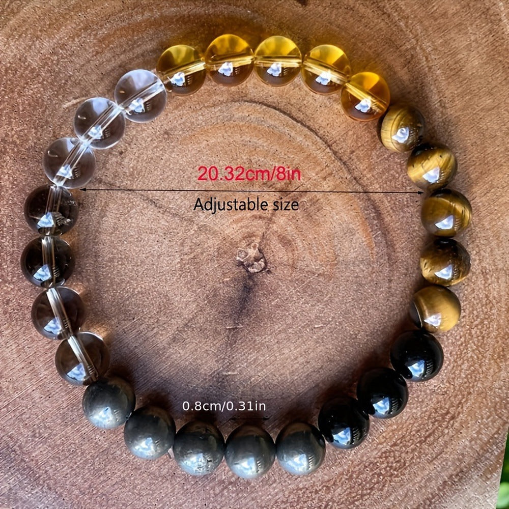 Men Trendy Obsidian Woven Bracelet
