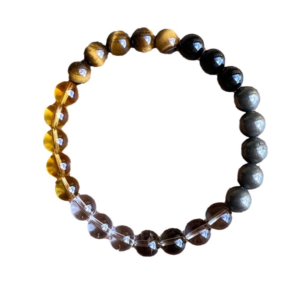 Men Trendy Obsidian Woven Bracelet