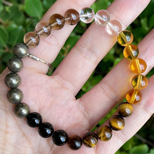 Men Trendy Obsidian Woven Bracelet