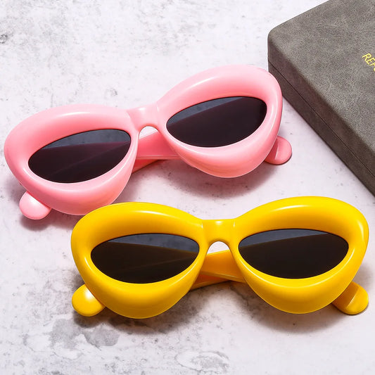 Thick Inflated Frame Shades Sunglasses
