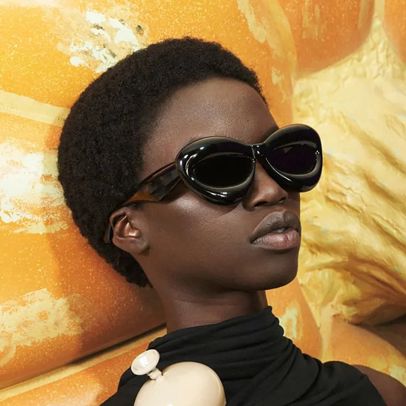 Thick Inflated Frame Shades Sunglasses