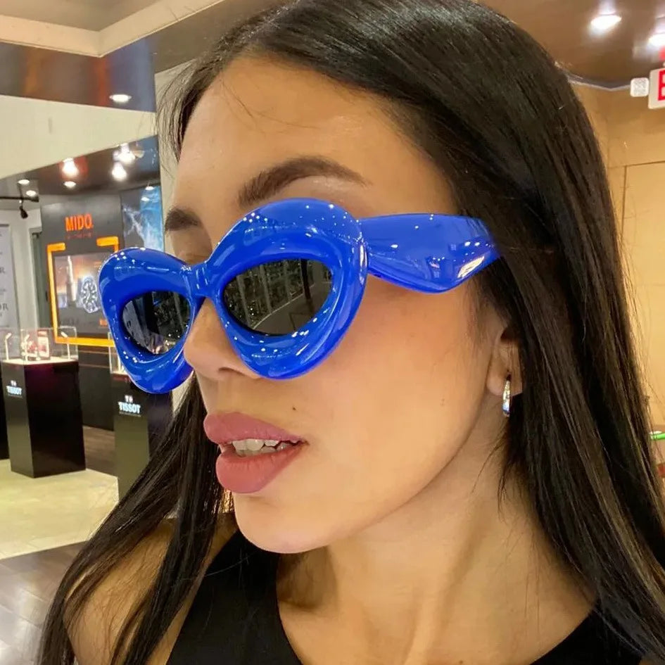 Thick Inflated Frame Shades Sunglasses