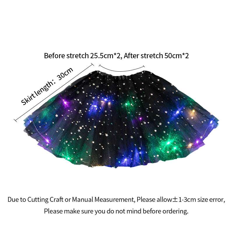 Girls Tutu Skirts With Neon LED Light