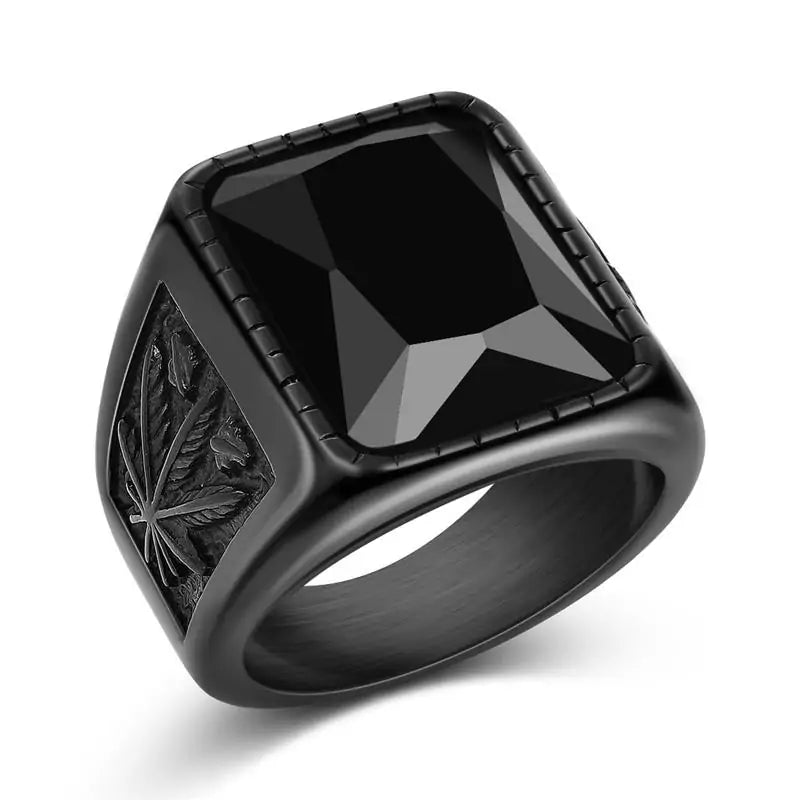 Men's Stainless Steel Stone Fashion Ring