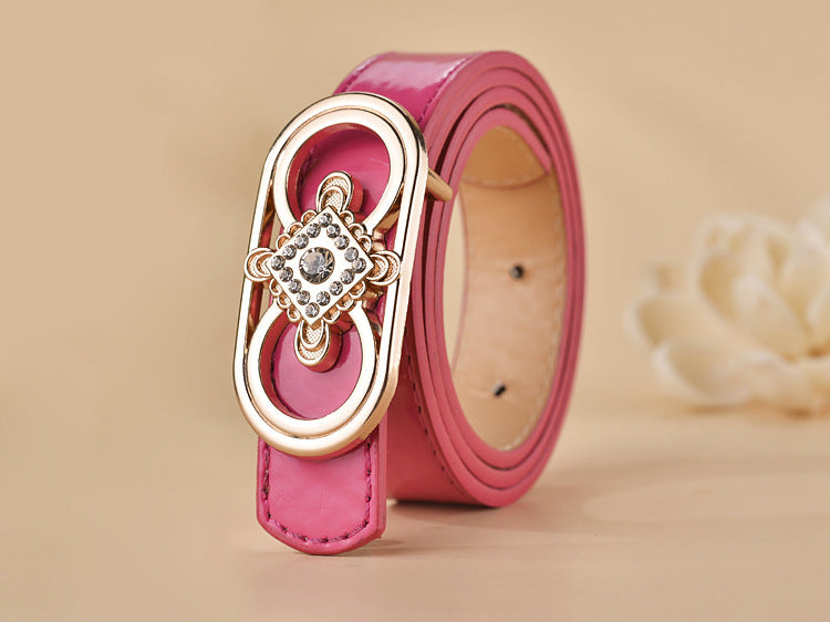 Women Buckle Shape  Leather Belt