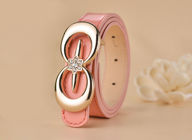 Women Buckle Shape  Leather Belt