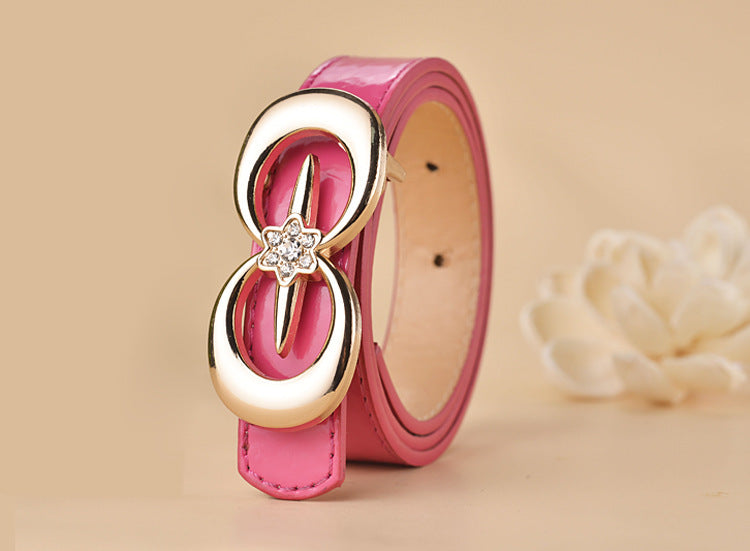 Women Buckle Shape  Leather Belt