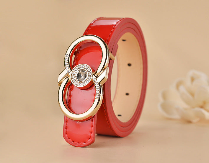 Women Buckle Shape  Leather Belt