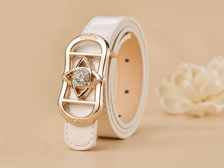 Women Buckle Shape  Leather Belt