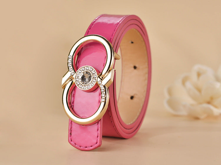Women Buckle Shape  Leather Belt
