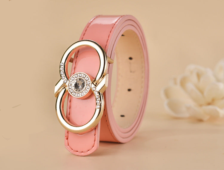 Women Buckle Shape  Leather Belt