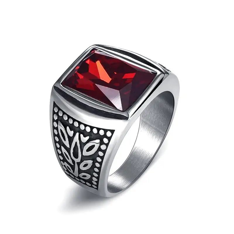 Men's Stainless Steel Stone Fashion Ring