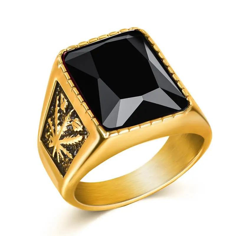 Men's Stainless Steel Stone Fashion Ring