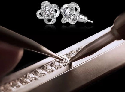 Women Crystal Flower Earrings