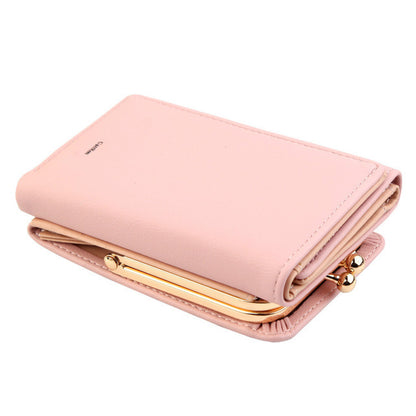 Female Small Fold PU Leather Coin Purse
