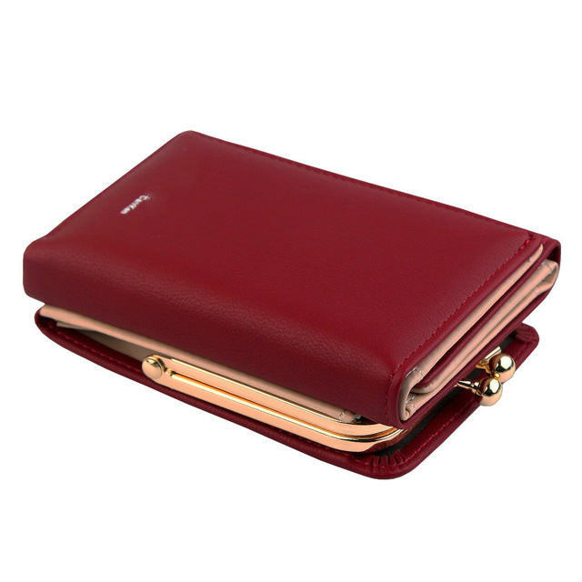 Female Small Fold PU Leather Coin Purse