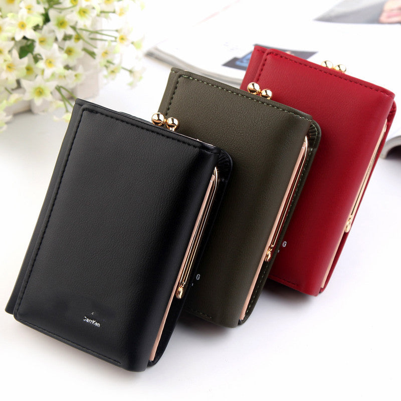 Female Small Fold PU Leather Coin Purse