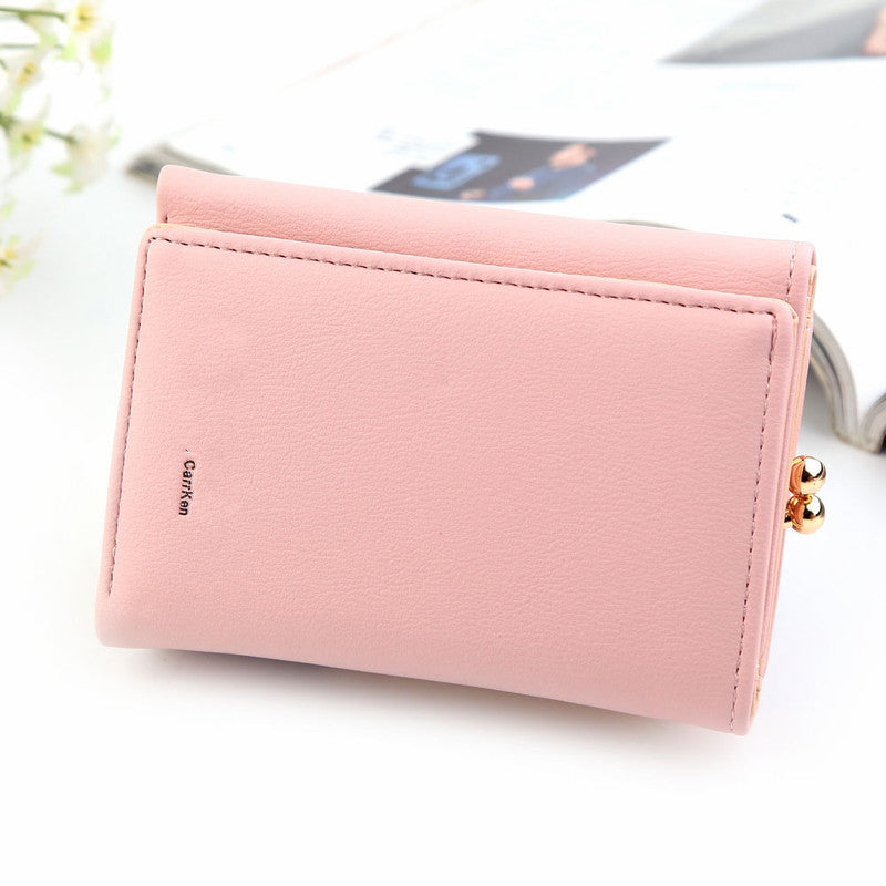 Female Small Fold PU Leather Coin Purse