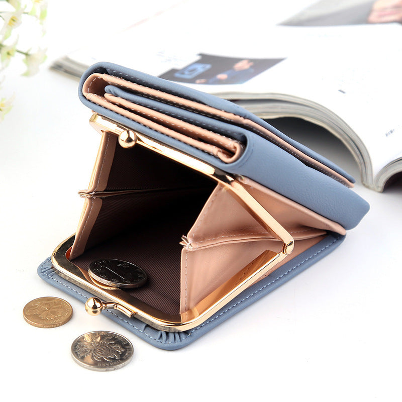 Female Small Fold PU Leather Coin Purse