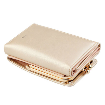 Female Small Fold PU Leather Coin Purse