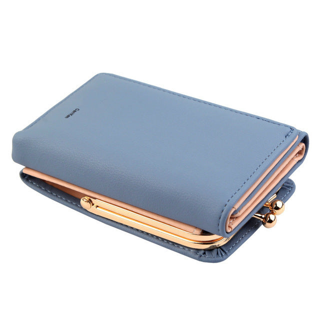 Female Small Fold PU Leather Coin Purse