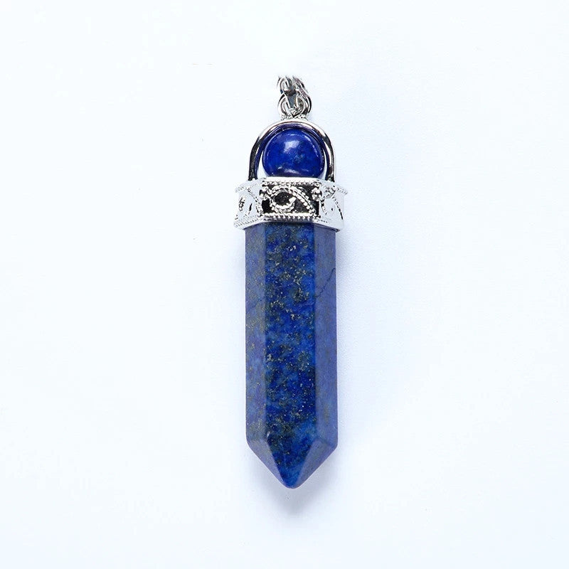 Men Reiki Point Raw Gem Necklace