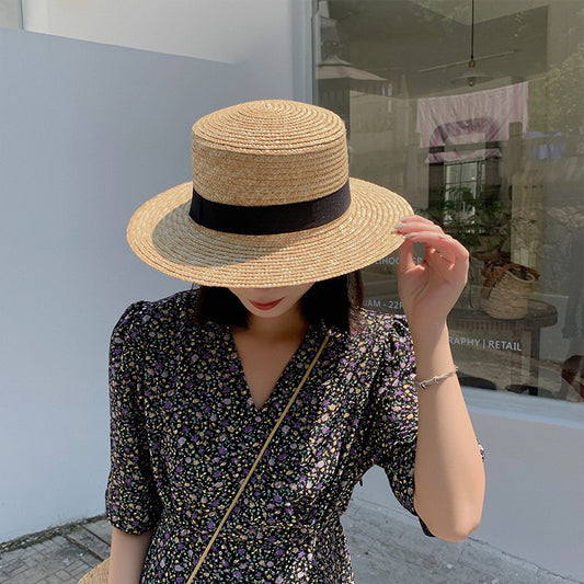 Female Sunshade Woven Raffia Straw Hat