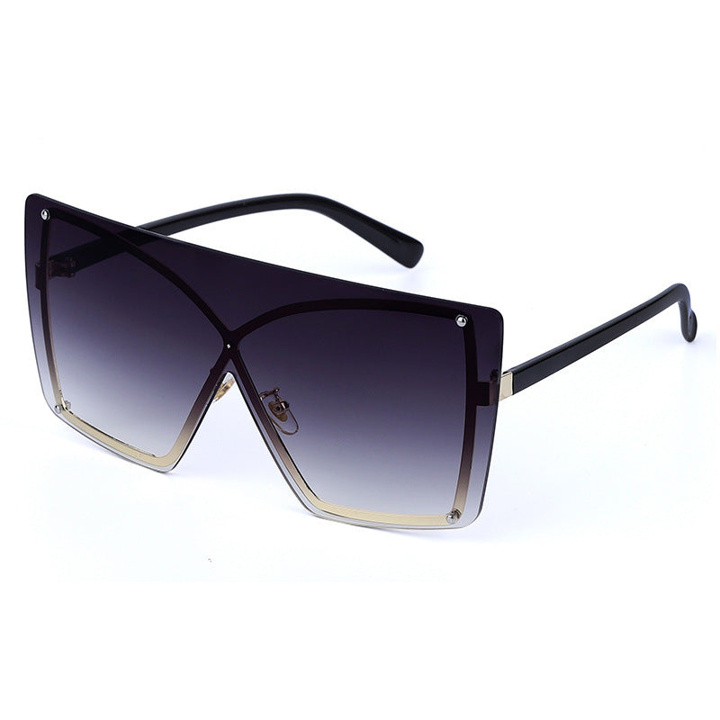 Women Fashion Oversized Rimless Square Sunglasses