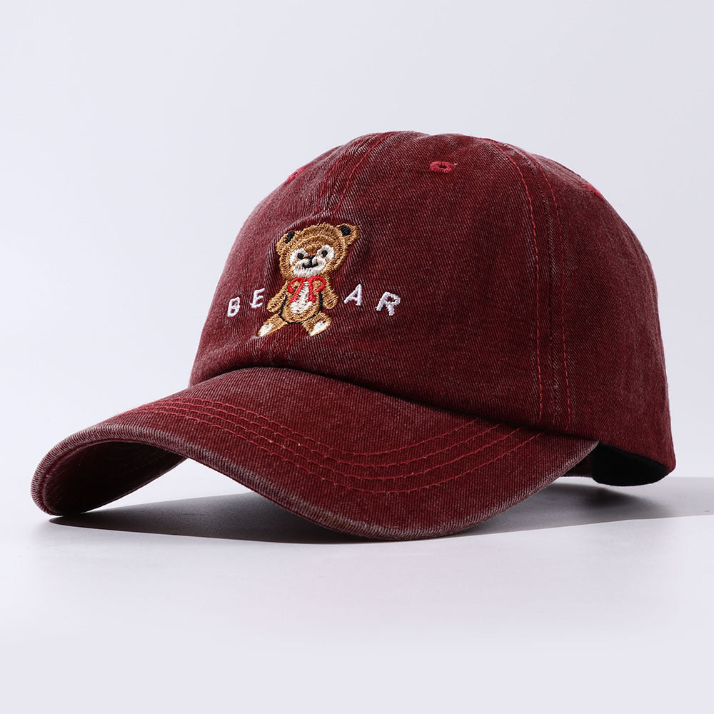 Women Bear Cartoon  Embroidery  Hip Hop Hats