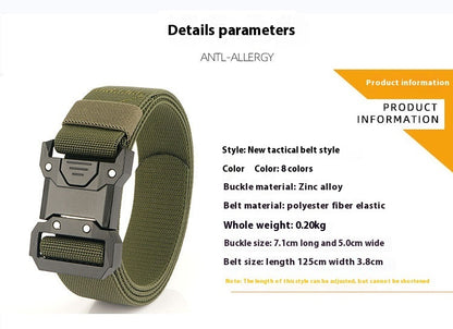 New Quick Release Tactical Release Buckle Braided Elastic Belt Men