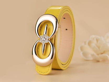 Women Buckle Shape  Leather Belt