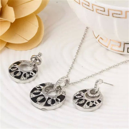 Women Crystal  Earrings Necklace Set