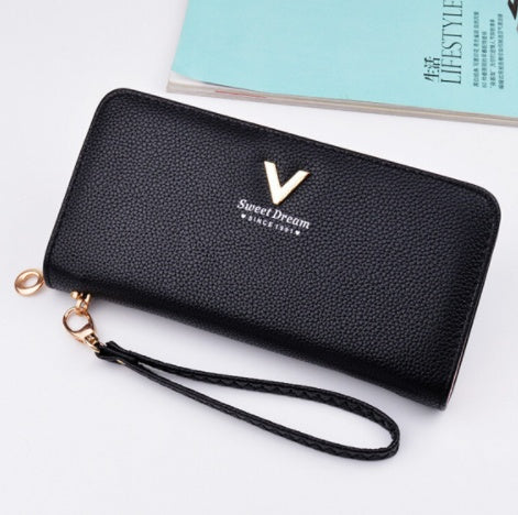 Women Leather Long Zipper Purses