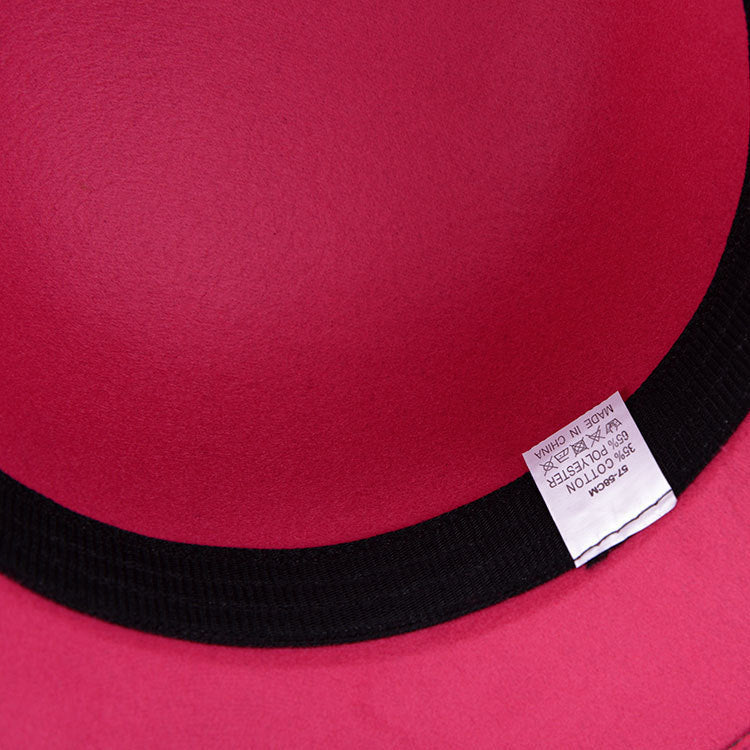 Women Faux Wool Bowler Fleece Hat