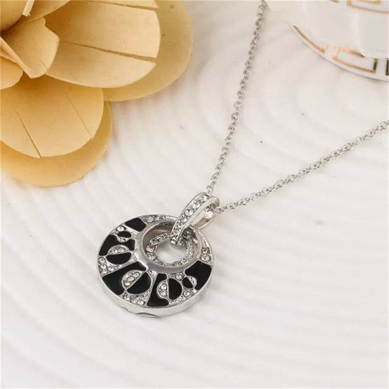 Women Crystal  Earrings Necklace Set