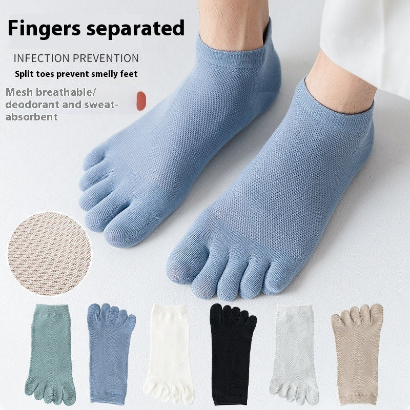 Toe Socks Men's Thin Moisture Wicking Breathable Ankle Socks