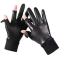 Men's Velvet Warm Touch Screen Waterproof And Non Slip Leather Gloves