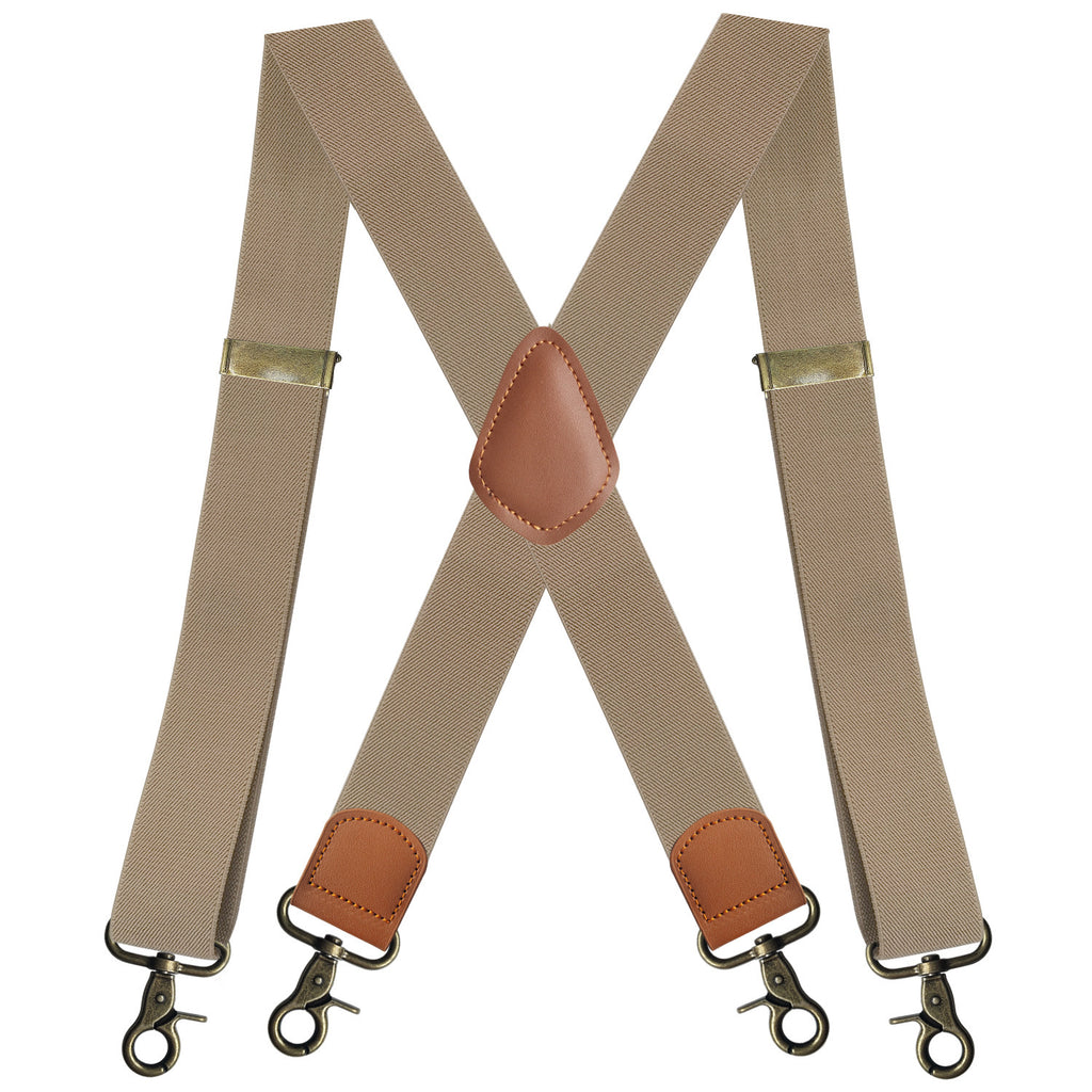 Elastic Elastic Straps X-type Suit Pants Suspenders Bronze Hook Buckle Strap Clip