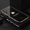 Straight Edge Electroplating Phone Case Maple Leaf Cell Phone Shell